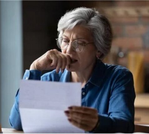 mevrouw die brief leest