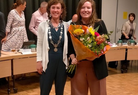Burgemeester Schuitmaker en Merel ten Haaf